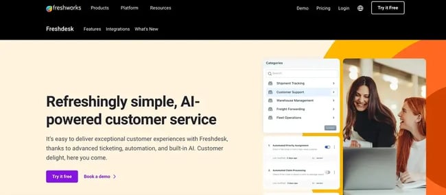 customer service automation software, Freshdesk